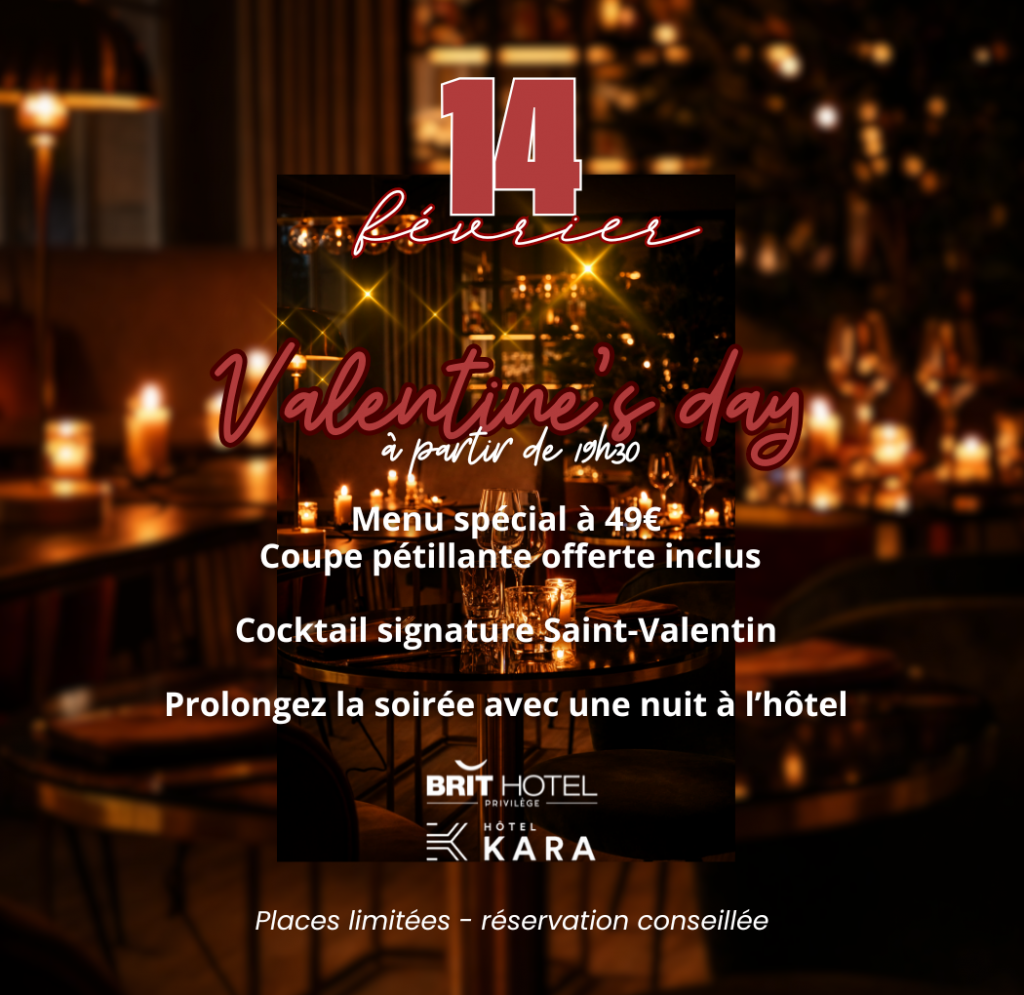Menu spécial Saint-Valentin – Dîner romantique à 49 €